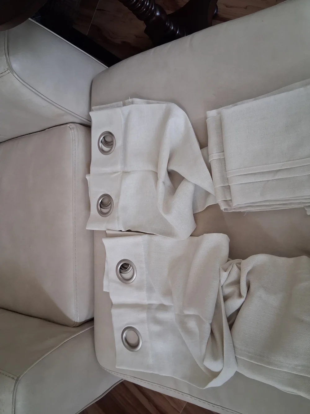 Neutral Ivory Grommet Curtain Panels - Stylish Light-Filtering Drapes